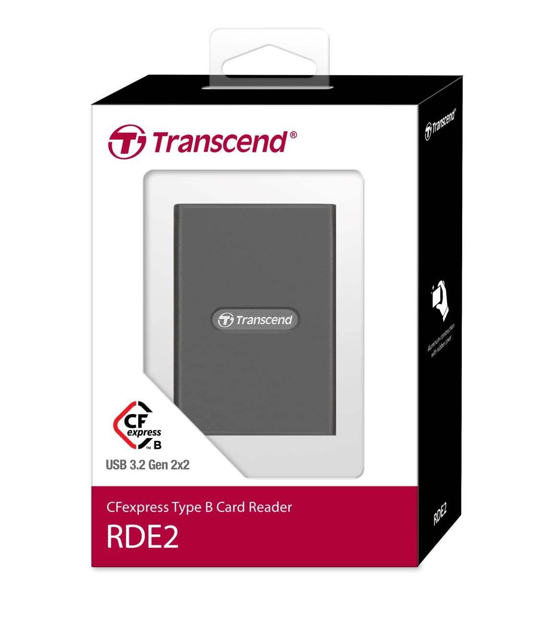 Transcend CFexpress Type-B-Card Reader, USB 3.2 Gen 2x2, Type C Transcend CFexpress Type-B-Card Reader, USB 3.2 Gen 2x2, Type C